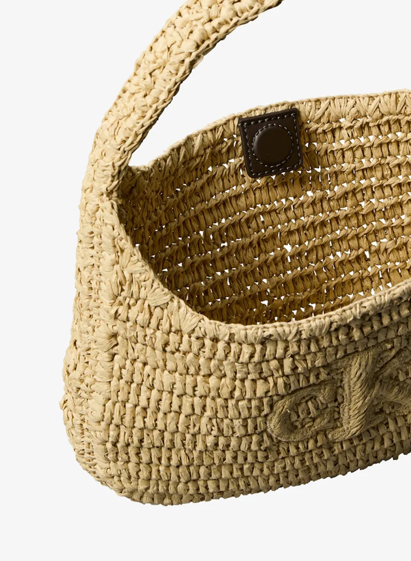 Calvin Klein NATURAL RAFFIA Raffia Small Shoulder Bag for Women | Best Price UAE